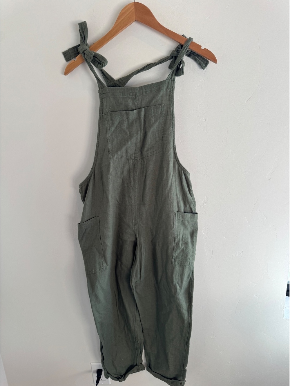 Aerie Olive Green Tie-Strap Utility Overalls Jumpsuit – Size Small